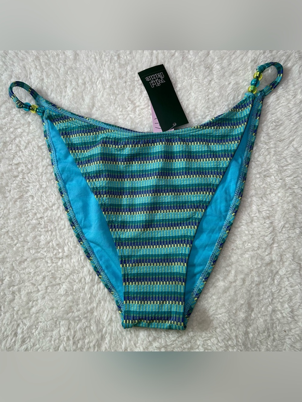 Wild Fable Women's Low Rise Extra Cheeky Striped Bikini Bottoms XL NEW
